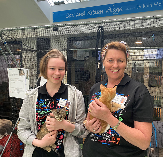 RSPCA Queensland volunteer, Claire and Carmel